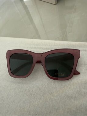 Women's Square Sunglasses in Plum with Dark Lenses
